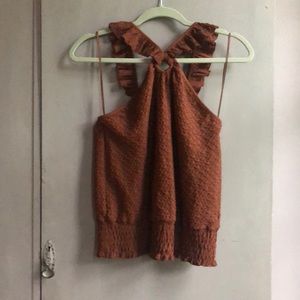 Anthropologie Brown Spaghetti Strap Top
